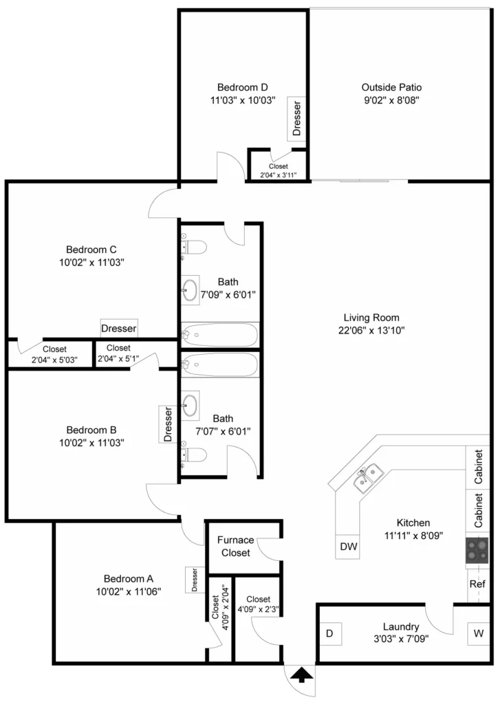 floor plan 4 bedroom